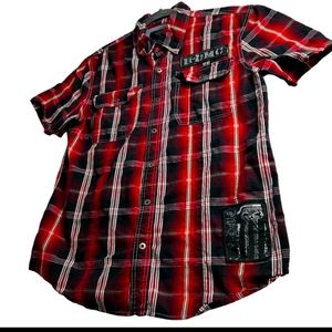 Nice button down red and black Harley Davidson shirt size large